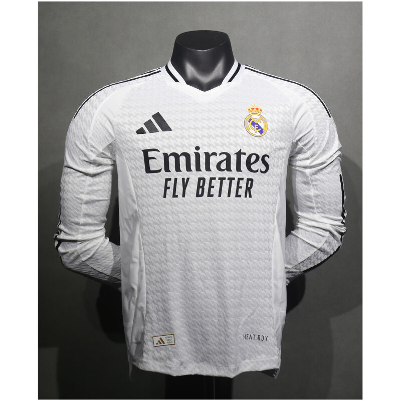 Mens Real Madrid Home Authentic Jersey Long Sleeve 2024/25 – Match