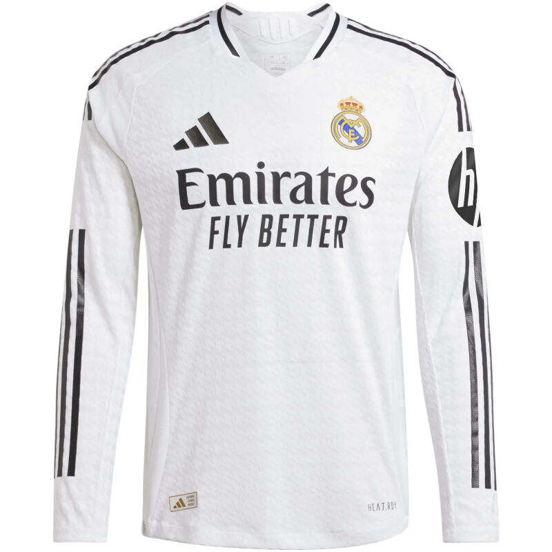 Mens Real Madrid Home Authentic Jersey Long Sleeve 2024/25 – Match