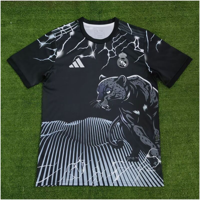 Mens Real Madrid Special Edition Black Leopard Jersey 2024/25