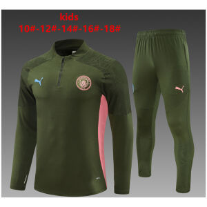 Kids Manchester City Training Suit Dark Green 2024/25