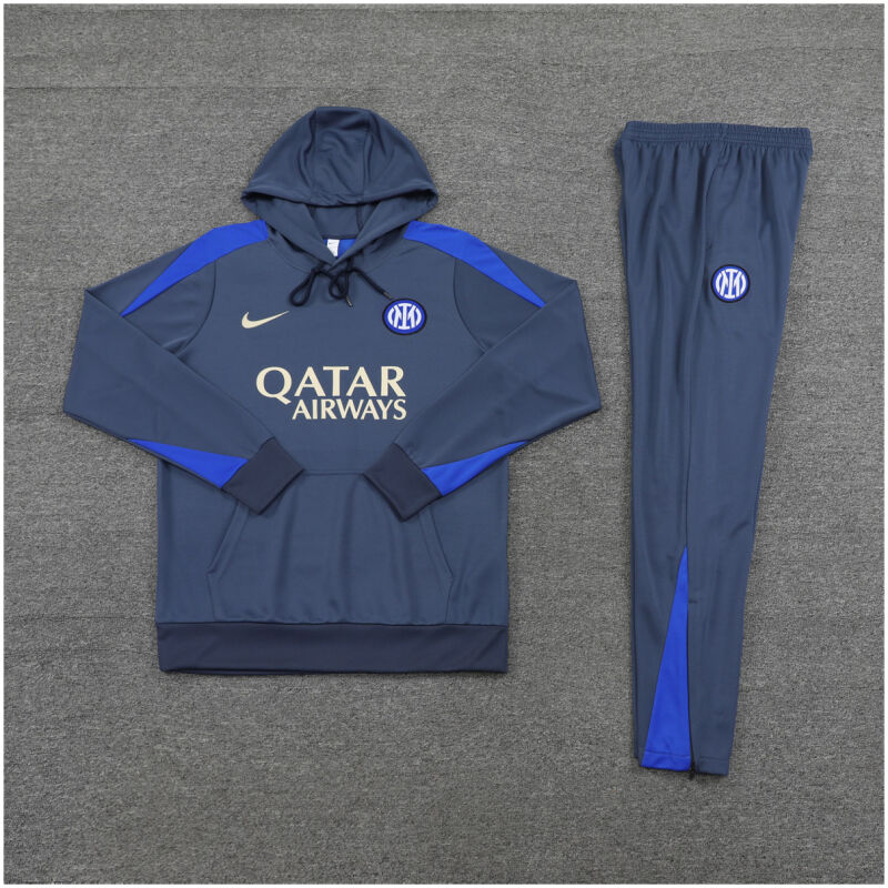 Mens Inter Milan Hoodie Sweatshirt + Pants Training Suit Royal 2024/25