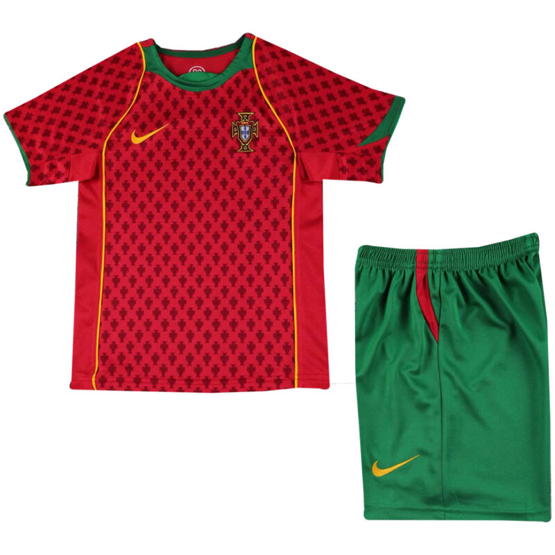 Kids Retro Portugal Home Jersey 2004