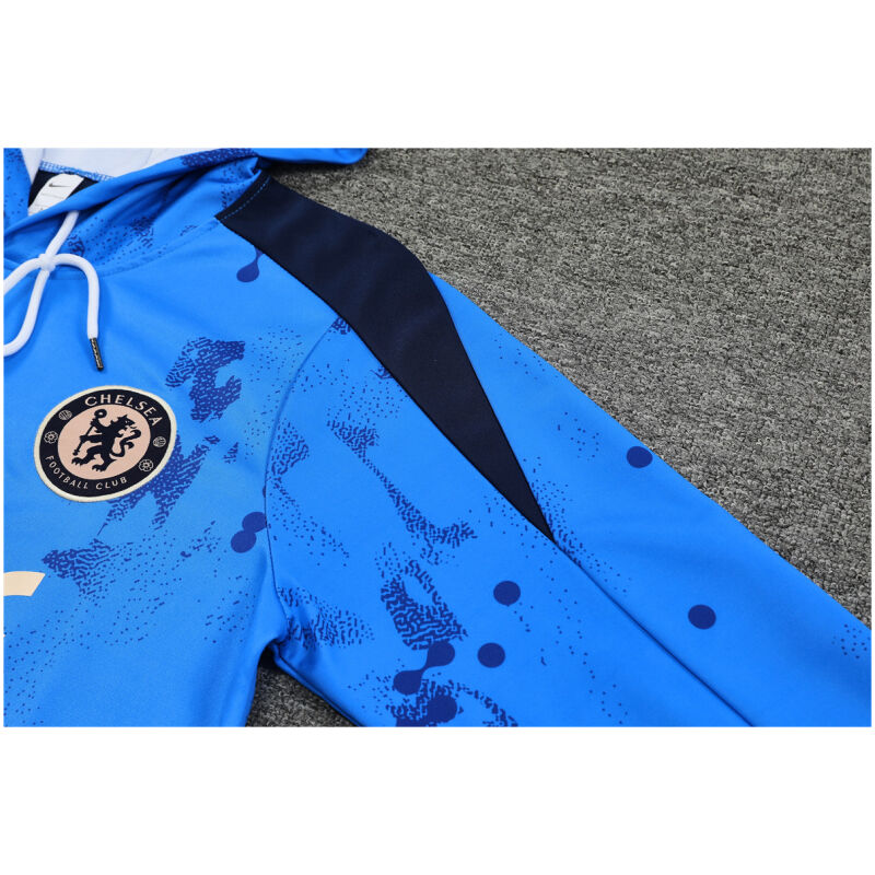 Mens Chelsea Hoodie Sweatshirt + Pants Training Suit Blue Patterns 2024/25