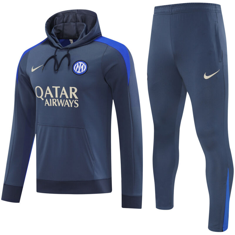 Mens Inter Milan Hoodie Sweatshirt + Pants Training Suit Royal 2024/25