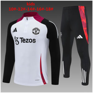 Kids Manchester United Training Suit White 2024/25