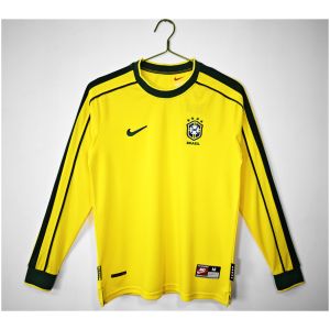 Mens Brazil Retro Home Jersey Long Sleeve 1998